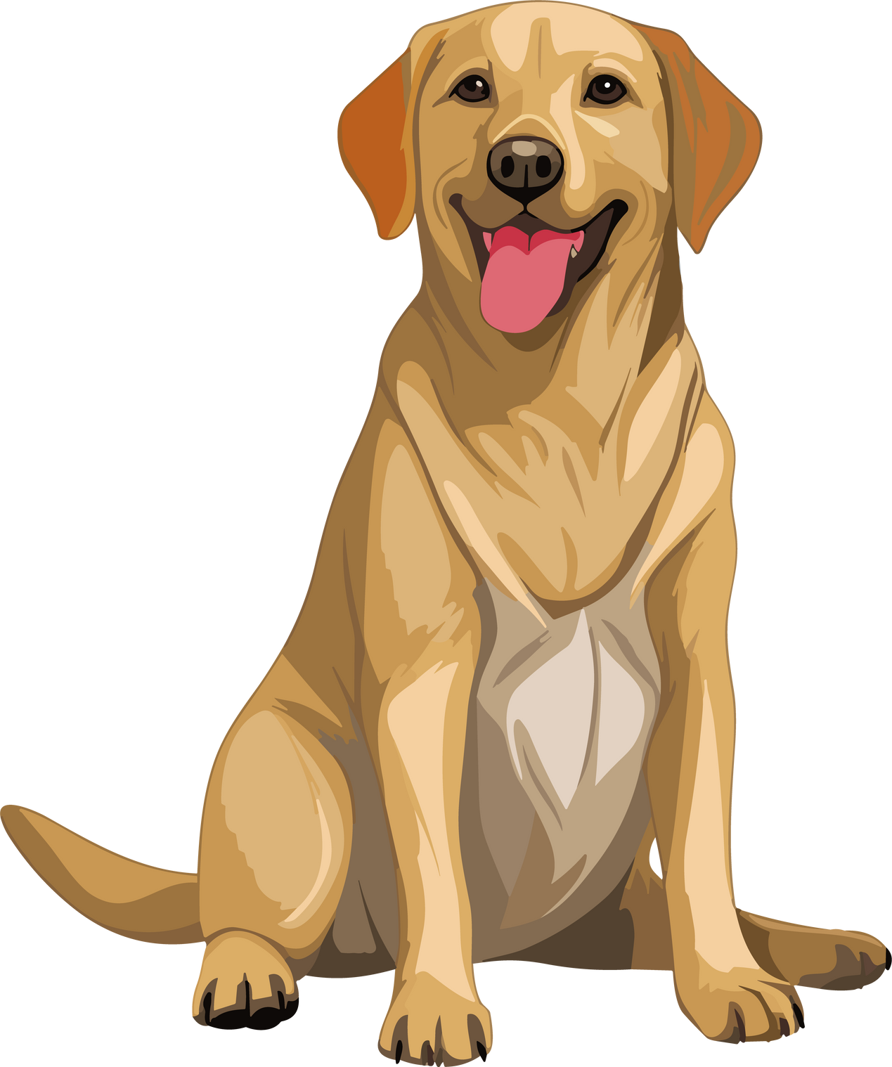 Vector illustration of a yellow Labrador dog